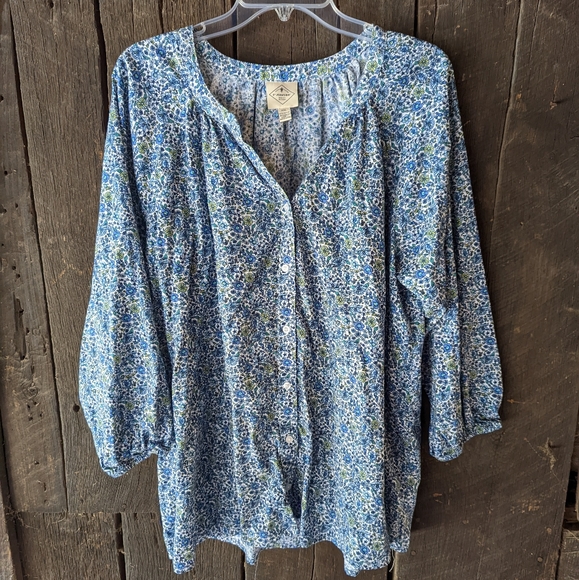 St John's Bay NWOT floral blouse women's size XXL - Picture 1 of 3